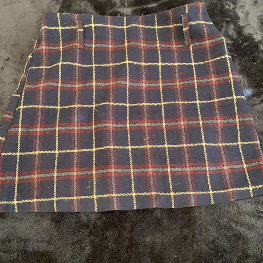 2 pc plaid high watsed skirts